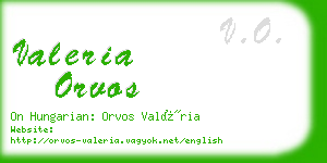 valeria orvos business card